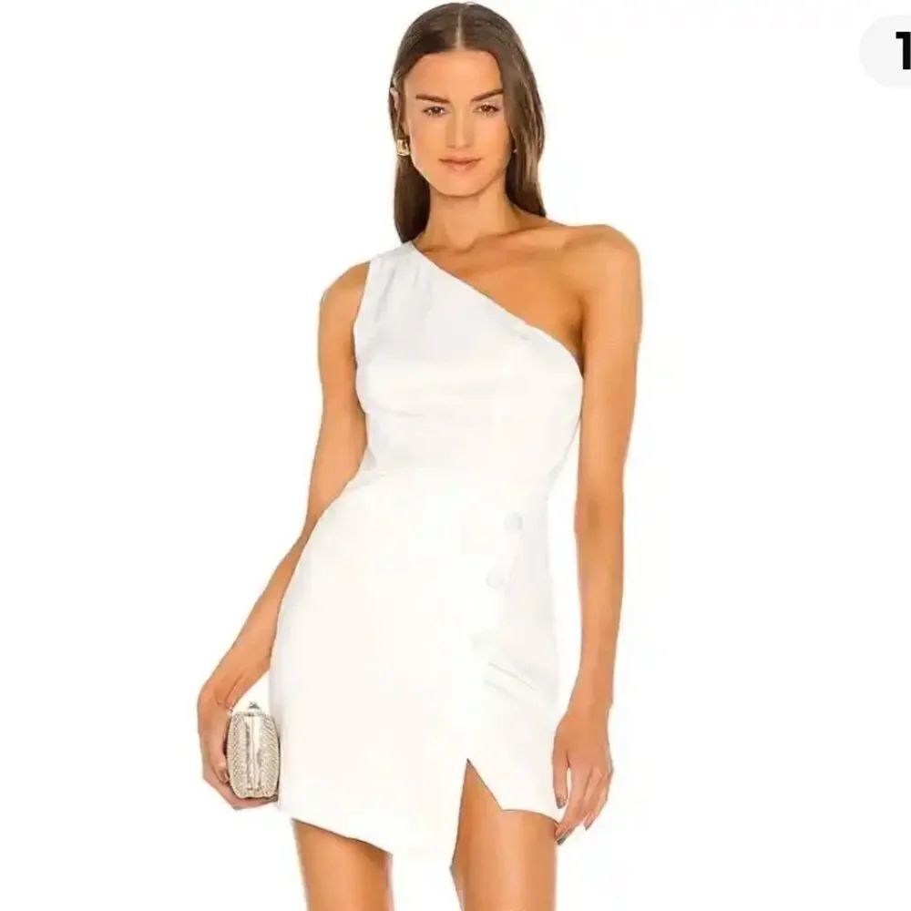 NWT Revolve NBD Tere Mini Dress Ivory One Shoulder Medium